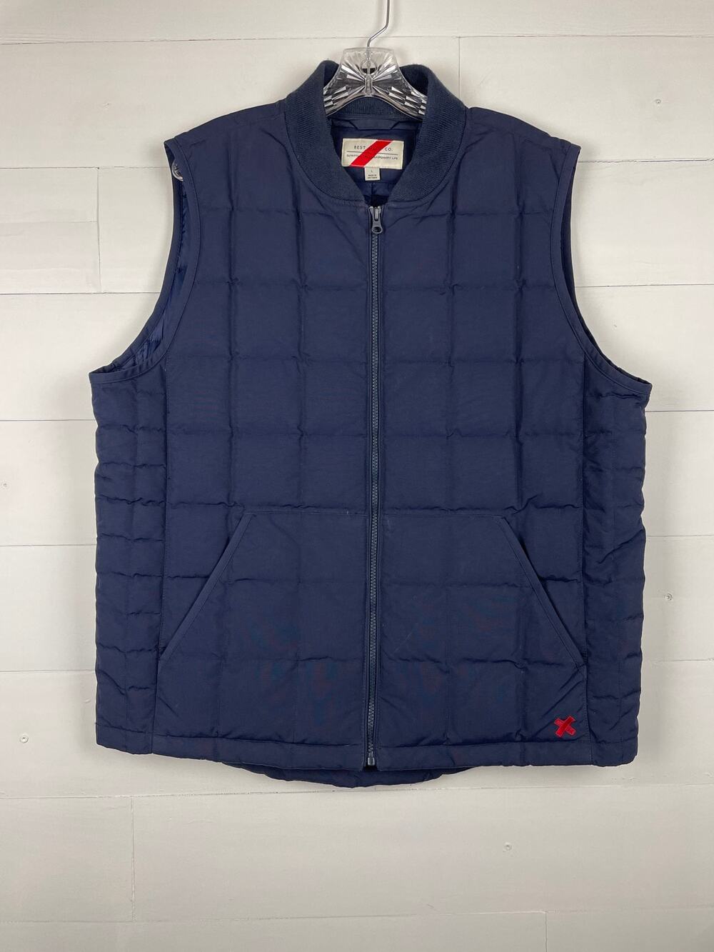 Best Made Co Men's 800 Fill Goose Down Puffer Vest Navy Blue Large L Quilted